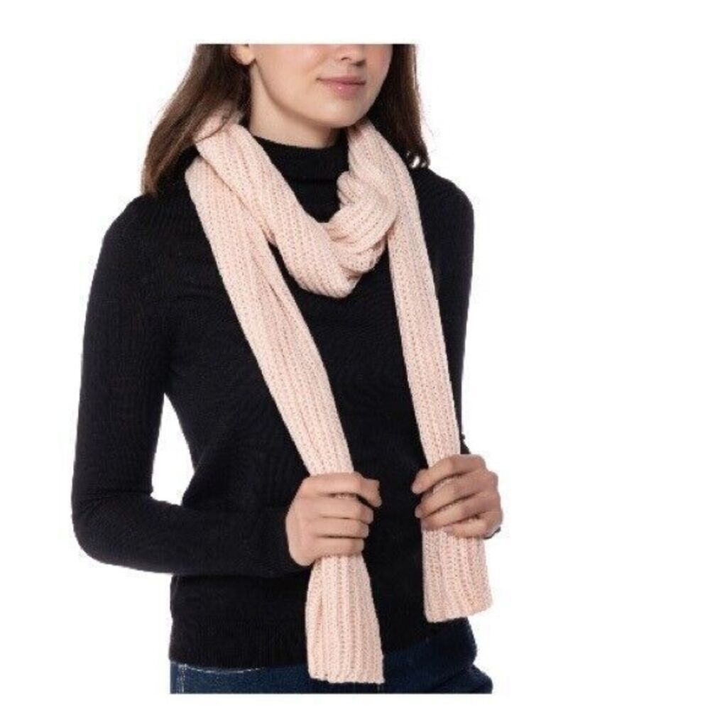 New Style & Co Solid Ribbed Muffler Scarf blush.